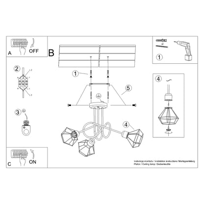 Lysekrone ARTEMIS 3S sort - Billede 6