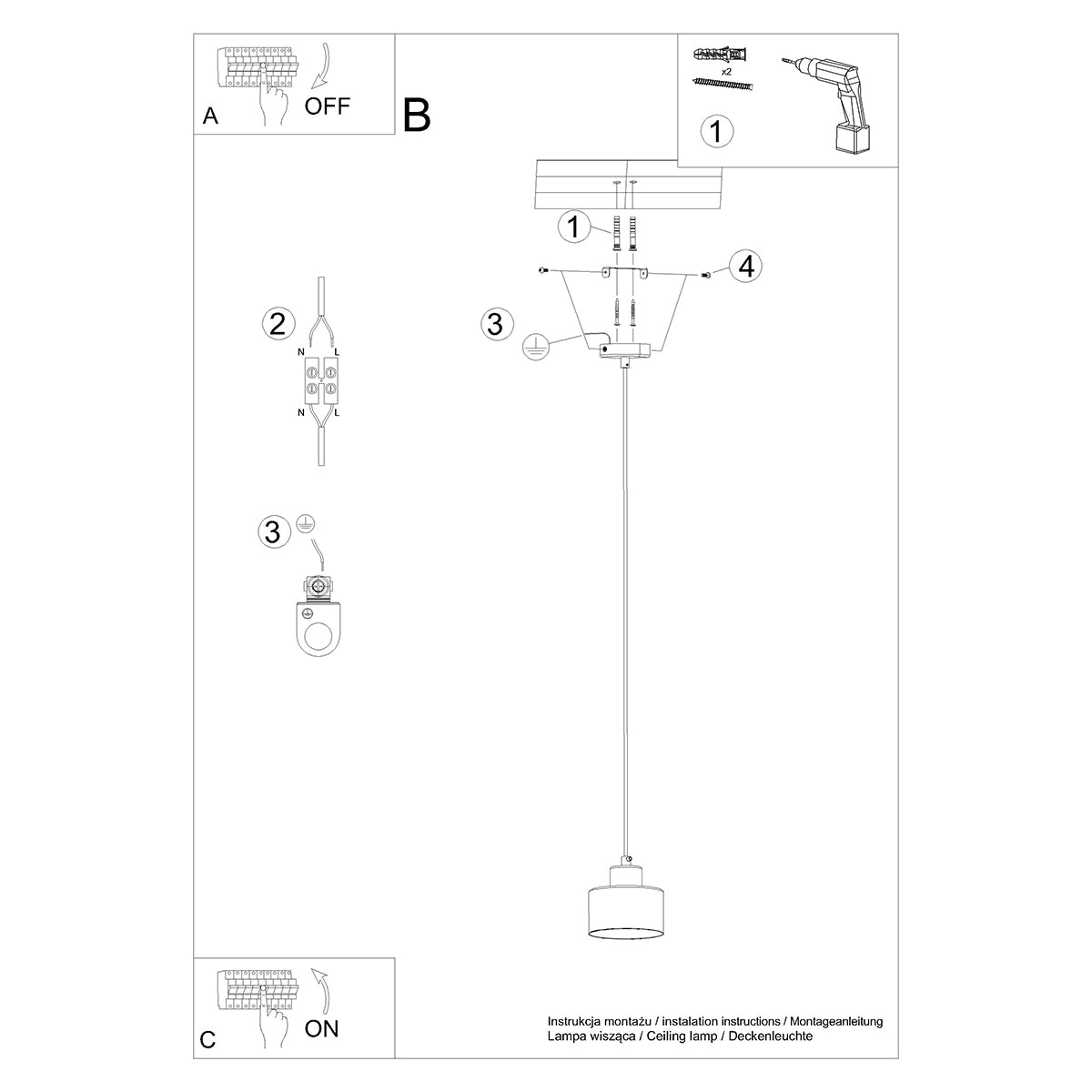 Pendellampe SAVAR 1 sort - Billede 6