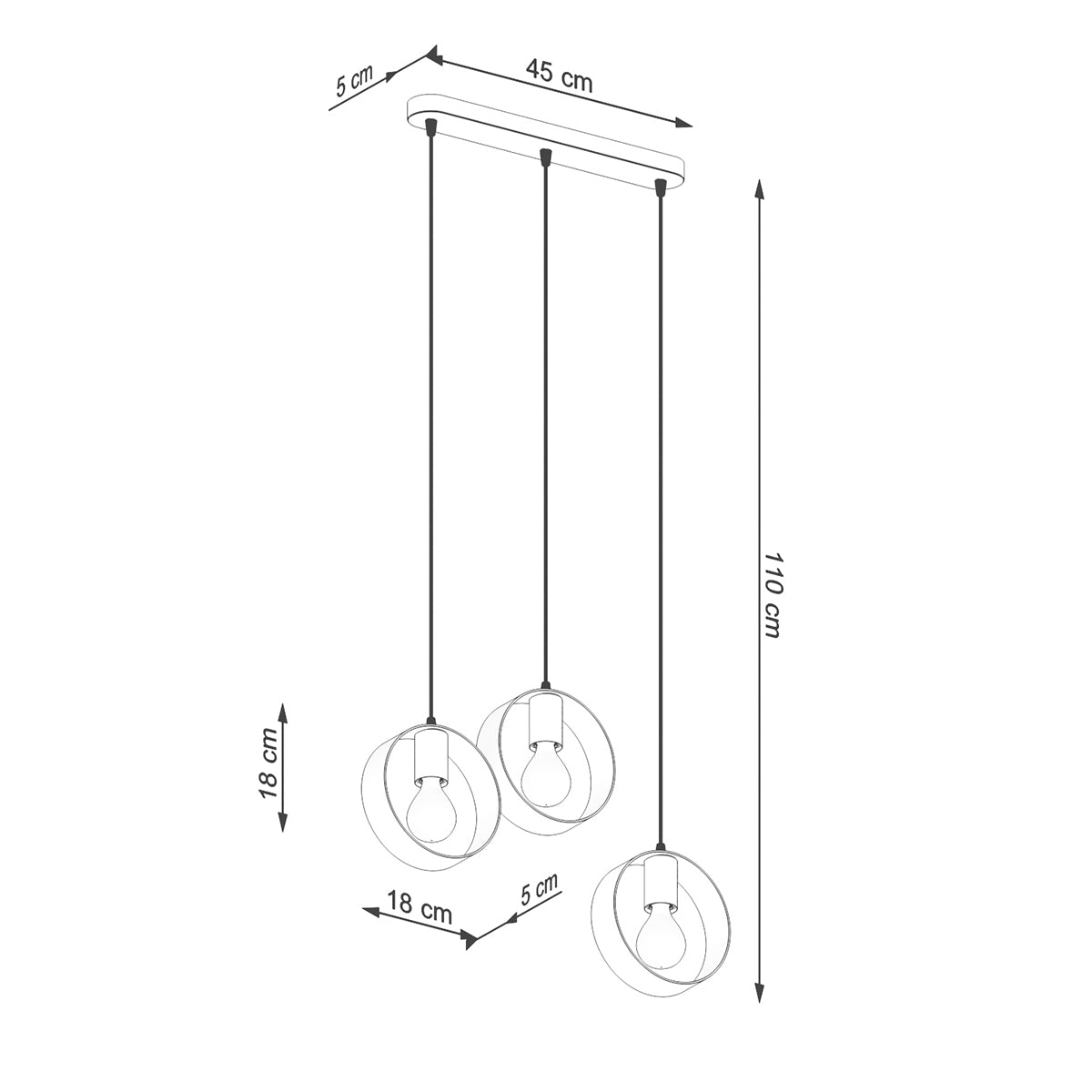 Pendellampe TITRAN 3 hvid - Billede 5