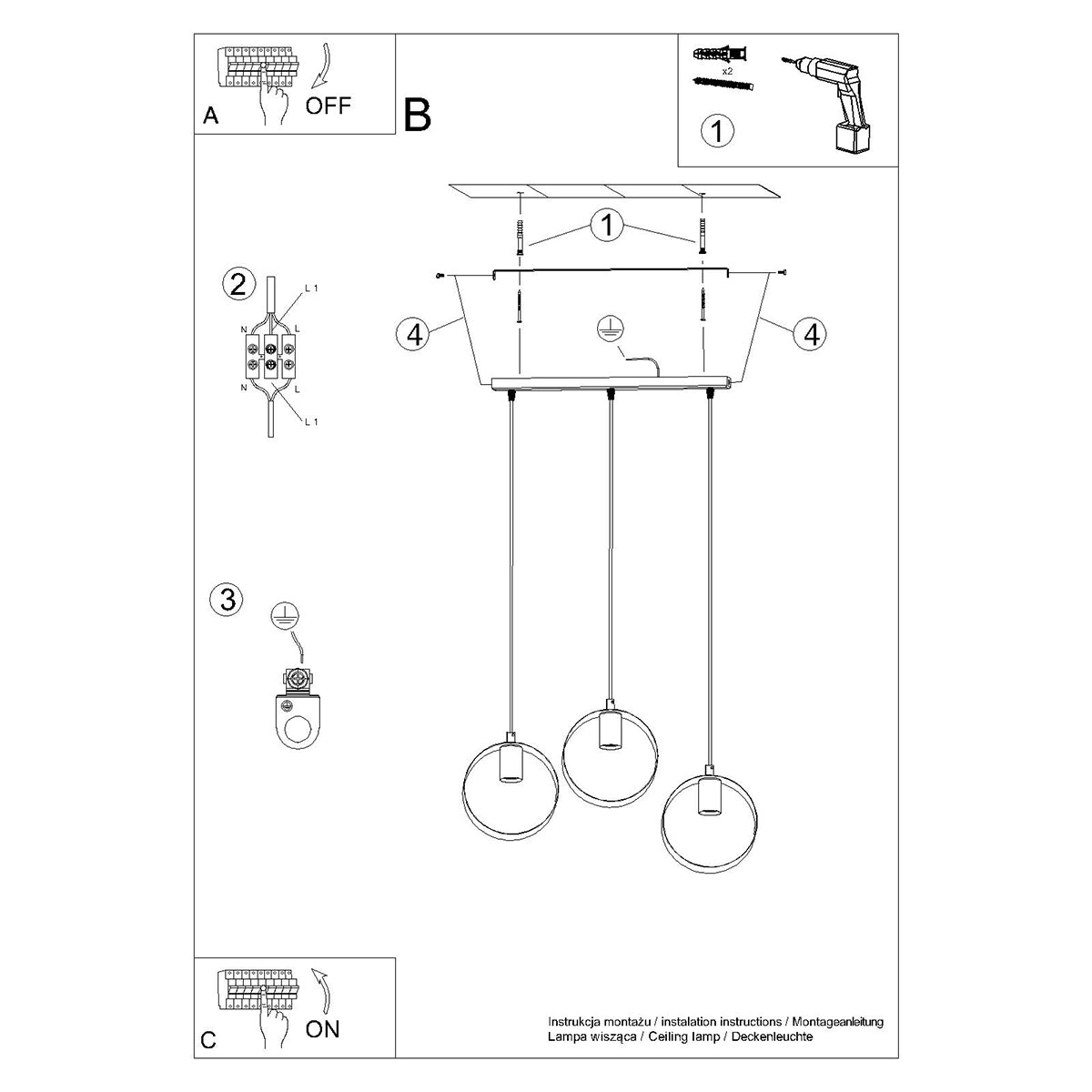 Pendellampe TITRAN 3 hvid - Billede 6