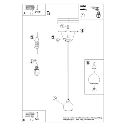 Pendellampe ALINO 1 sort - Billede 5