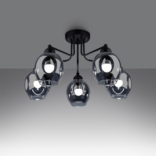 Lysekrone FILLAN 5 sort - Hovedbillede