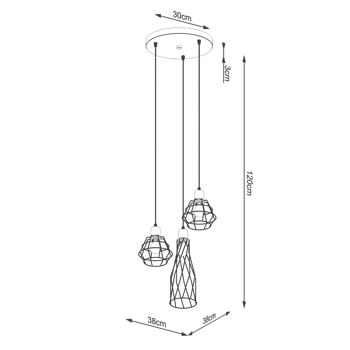 Pendel SUBA 3P sort - Billede 5