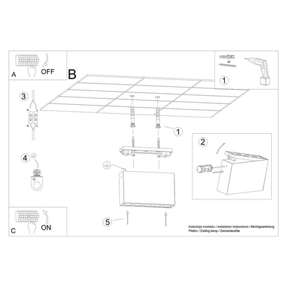 Loftslampe SOLE sort LED - Billede 6