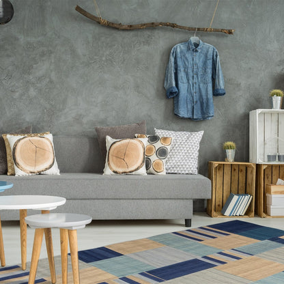 Radical 310 Tæppe Patchwork Design I Uld Og Bomuld - Billede 2
