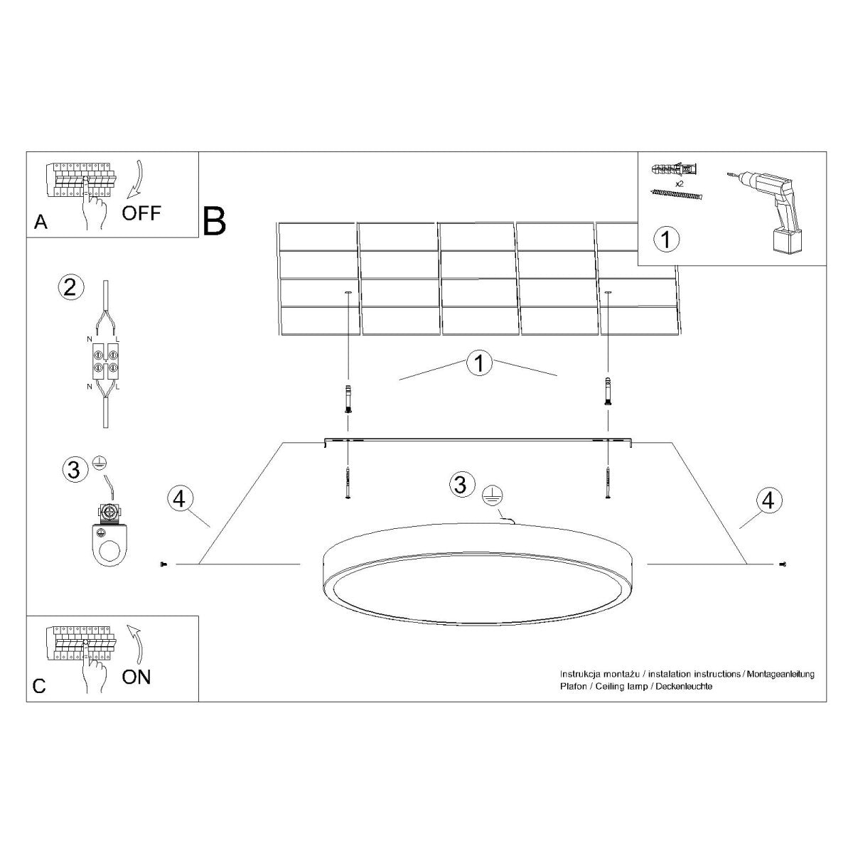 Loftslampe ONYX 30 LED 3000K hvid - Billede 6