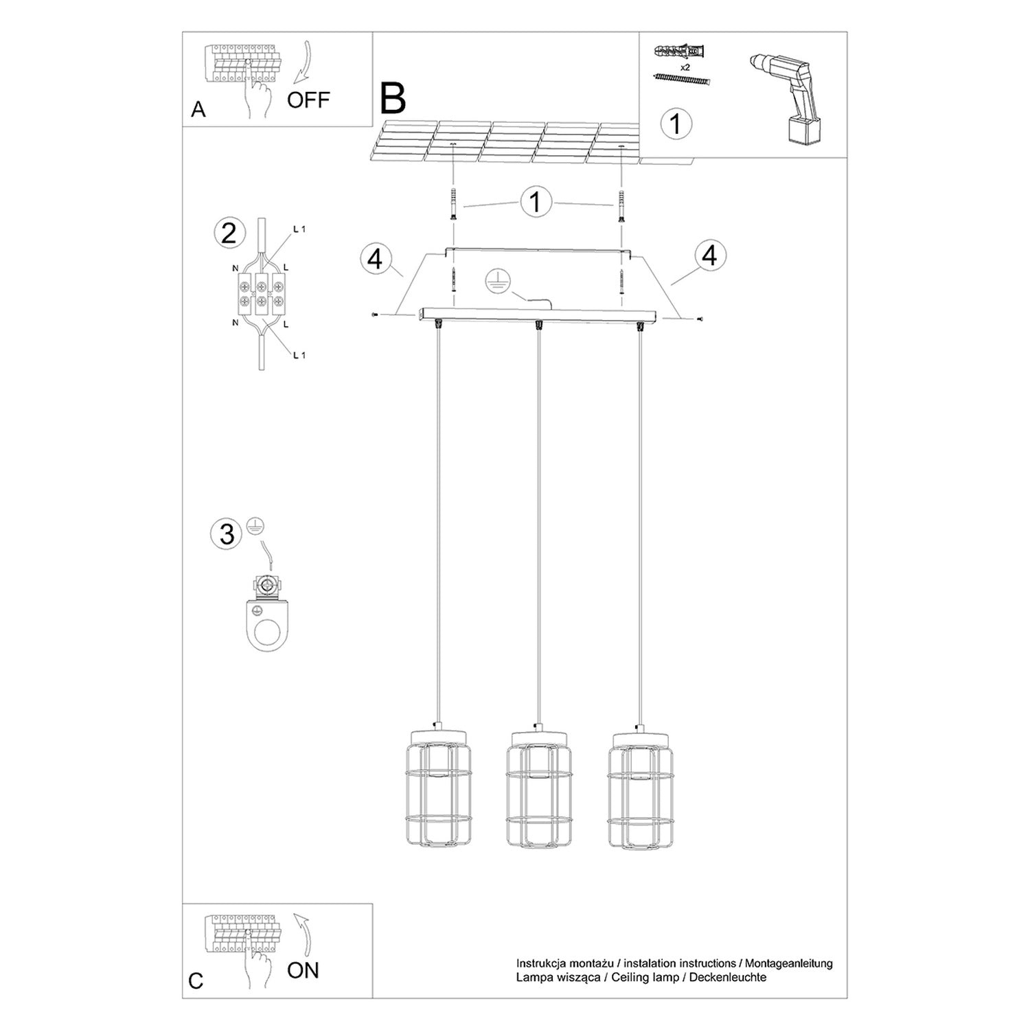Pendellampe GOTTO 3L - Billede 6
