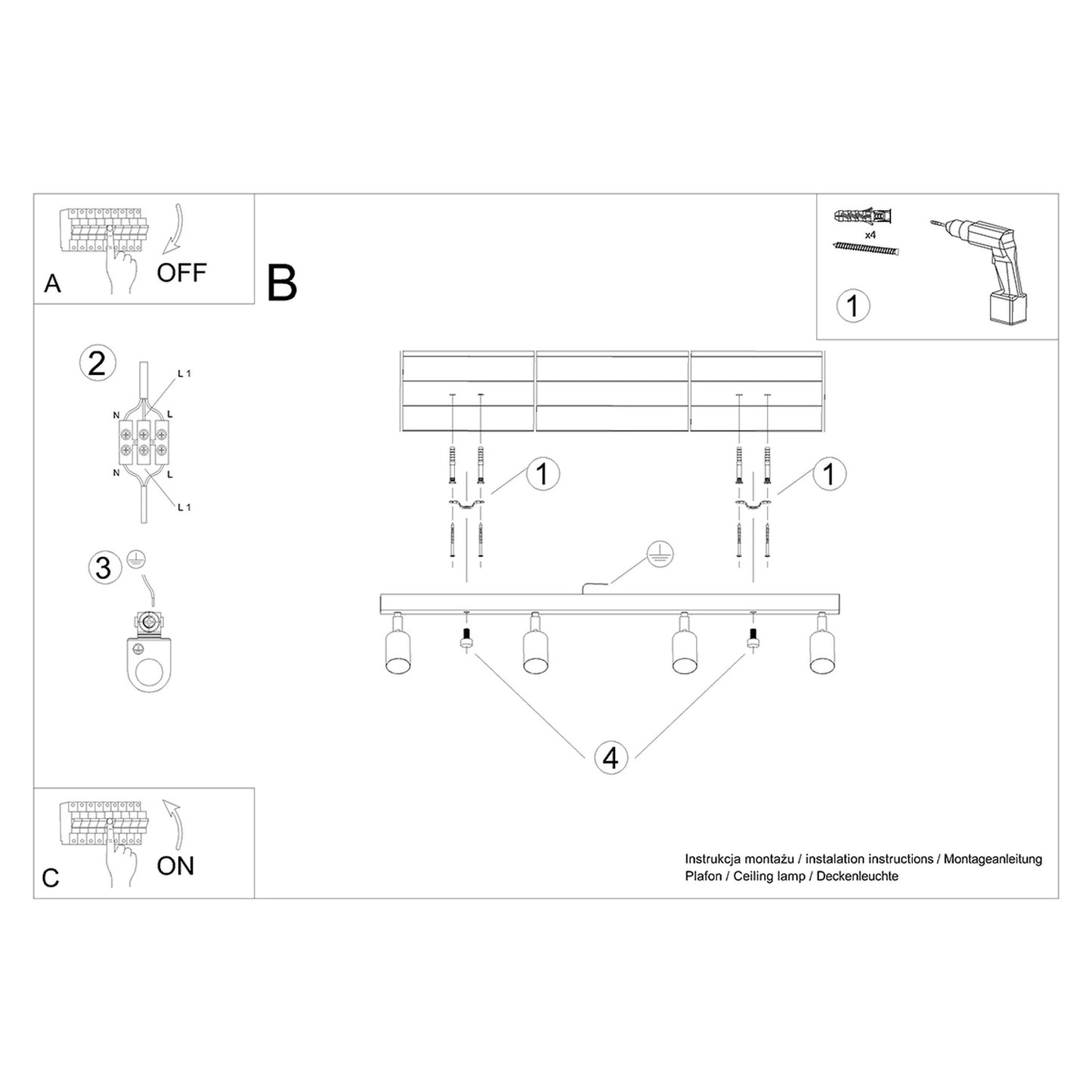 Loftslampe VERDO 4 - Billede 6