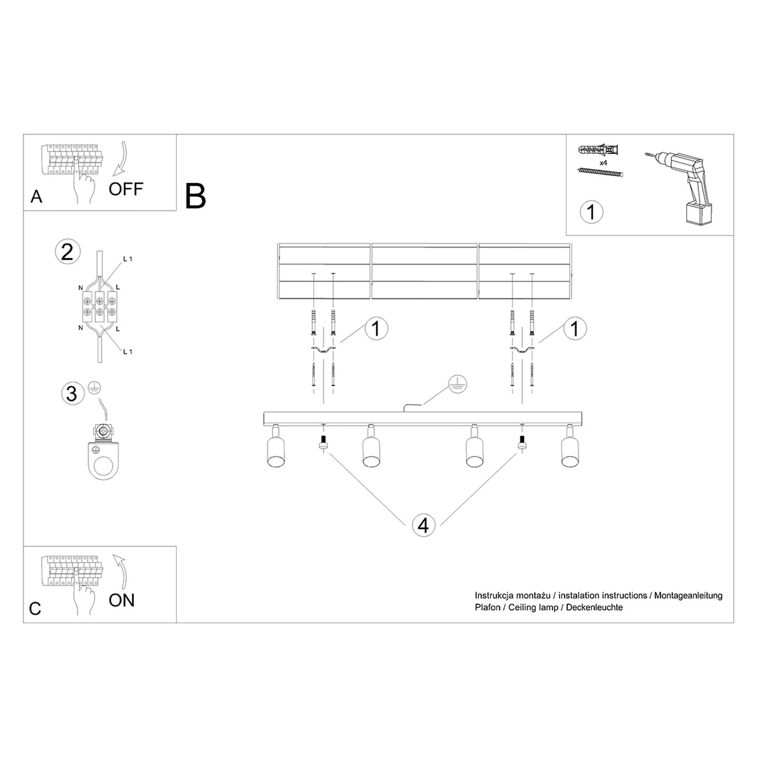 Loftslampe VERDO 4 - Billede 6