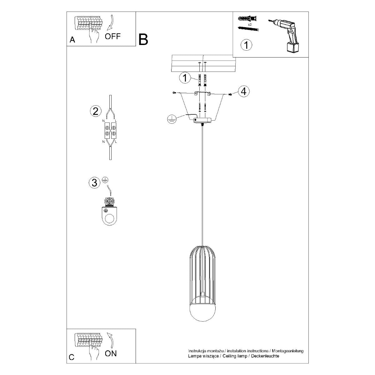 Pendellampe BRINA 1 hvid - Billede 14