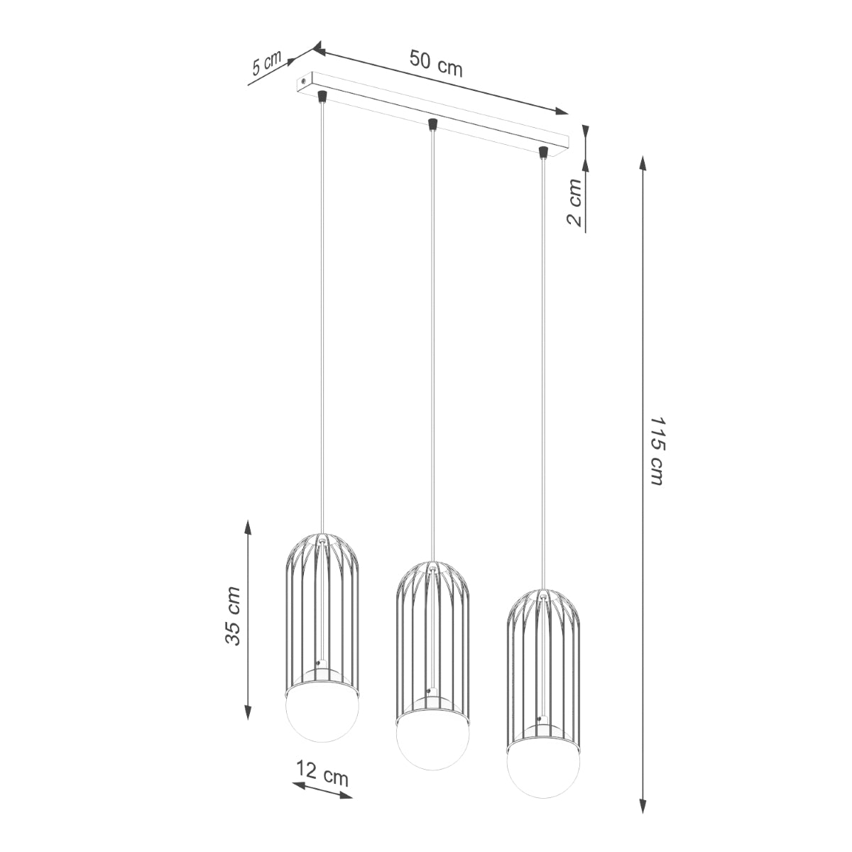 Pendellampe BRINA 3L hvid - Billede 14