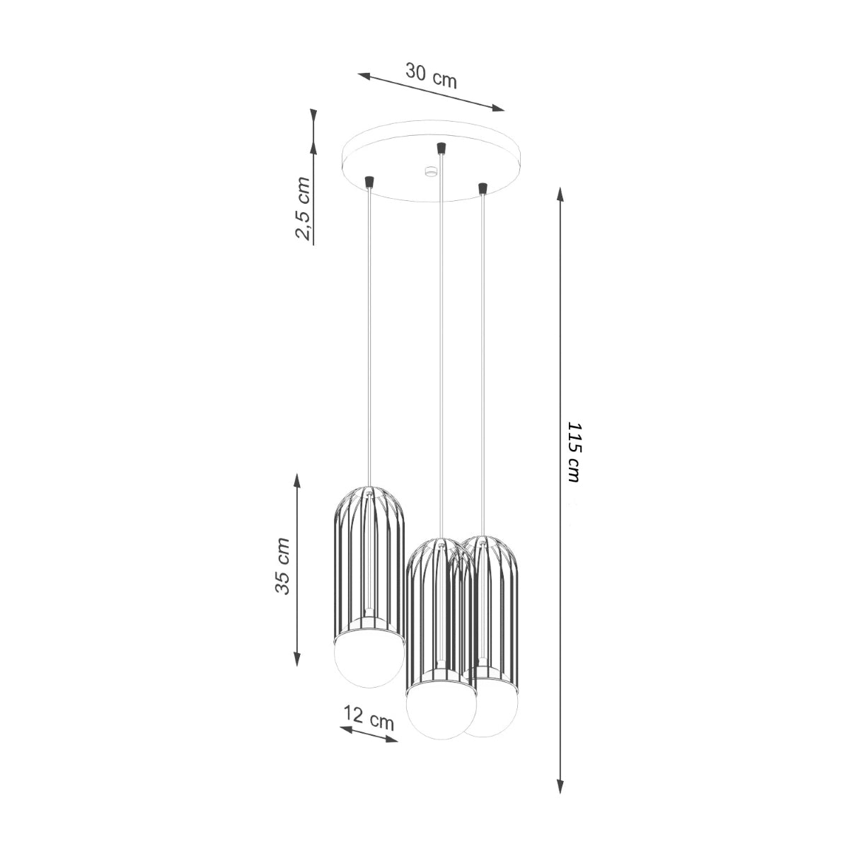 Pendellampe BRINA 3P hvid - Billede 16