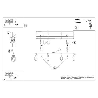 Loftslampe FAGER 4L sort - Billede 11