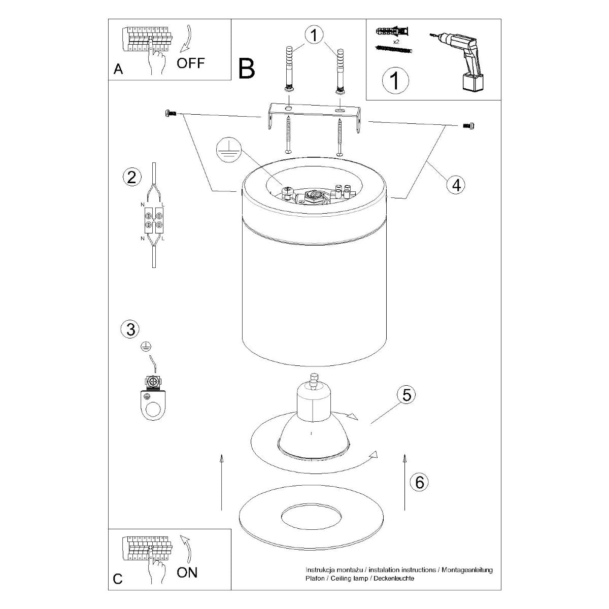 Loftslampe RIF hvid - Billede 10