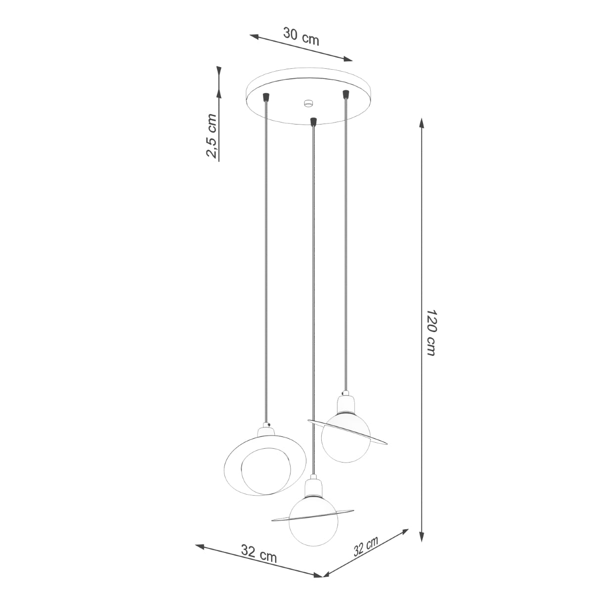 Pendellampe HYPERION 3P hvid - Billede 13