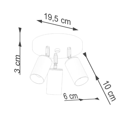 Loftlampe WINX 3P sort/guld - Billede 9