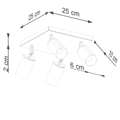 Loftlampe WINX 4 sort/guld - Billede 8