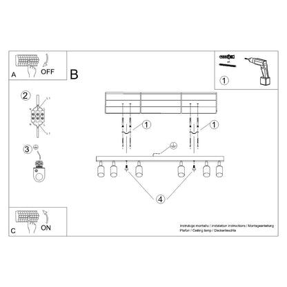 Loftlampe WINX 6L sort/guld - Billede 11