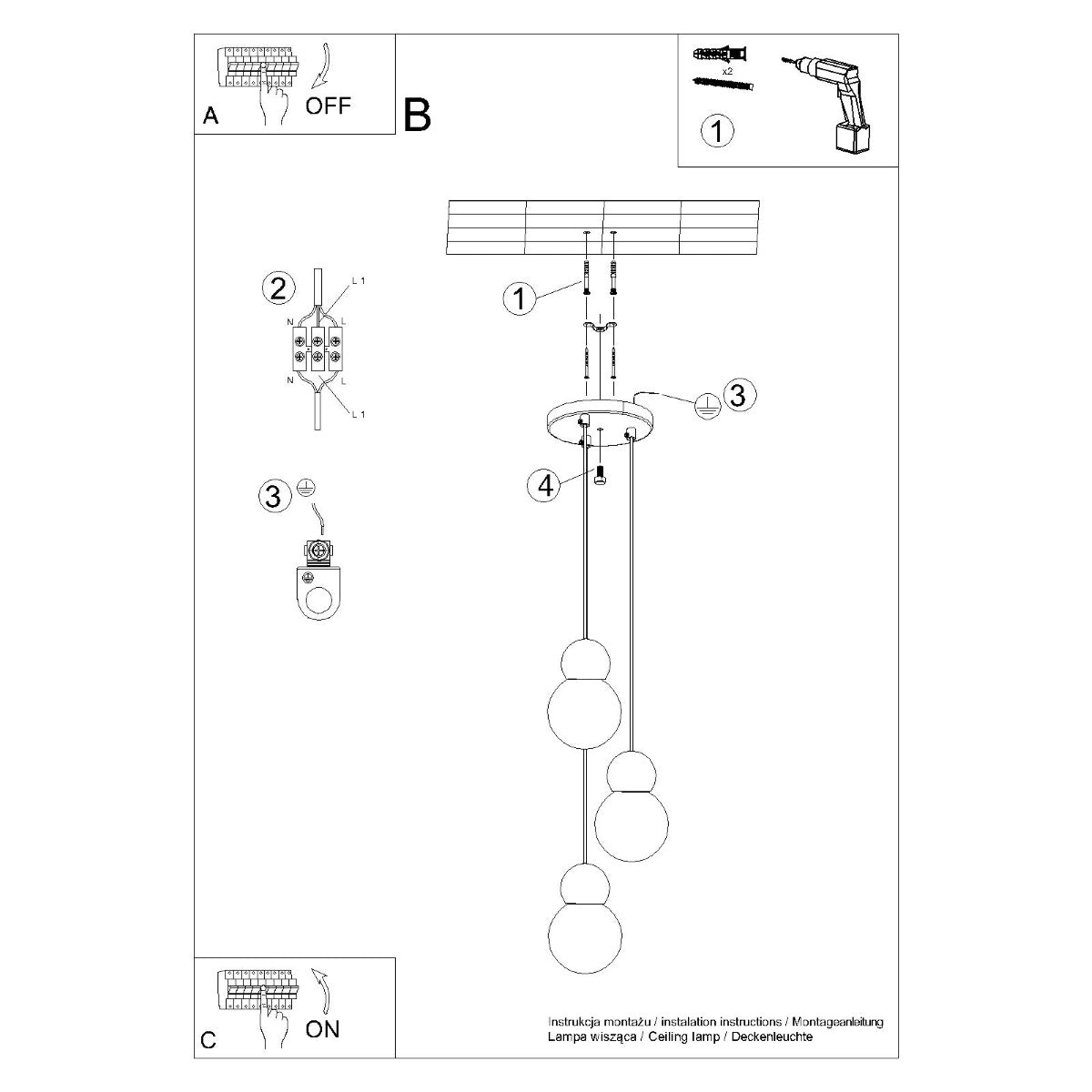 Pendel PEKKA 3P /naturligtt træ hvid - Billede 11