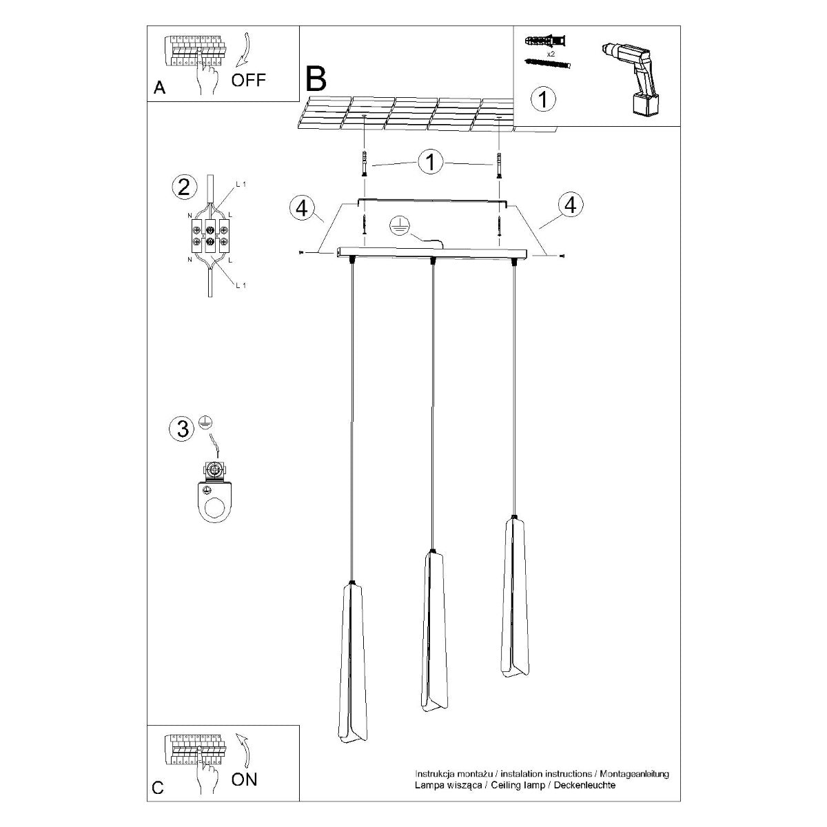 Pendel PRYSM 3L hvid - Billede 15