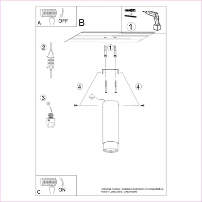 Loftslampe NERO 22,5 sort/krom - Billede 7