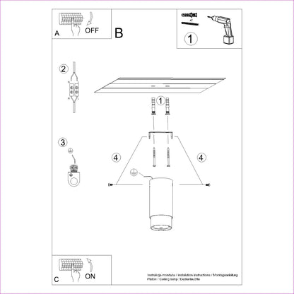 Loftslampe NERO 12,5 sort/guld - Billede 7