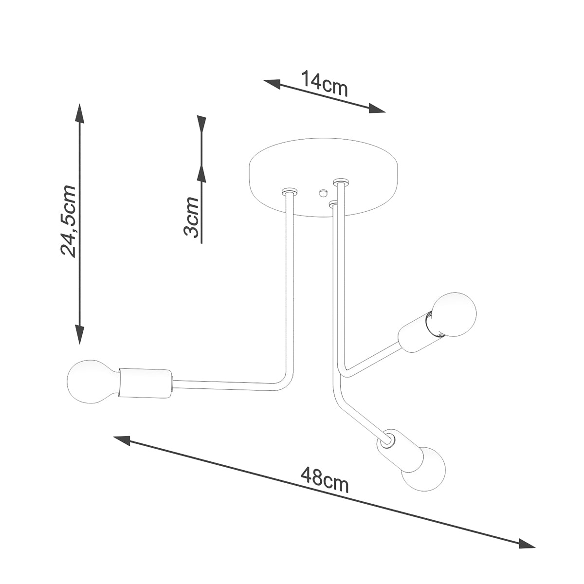 Lysekrone NORAH 3 sort - Billede 5