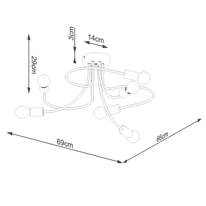 Lysekrone LEVAR 6 sort - Billede 5