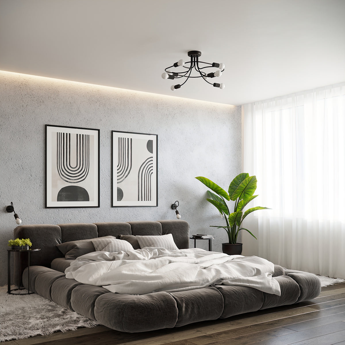 Lysekrone LEVAR 6 sort - Billede 9