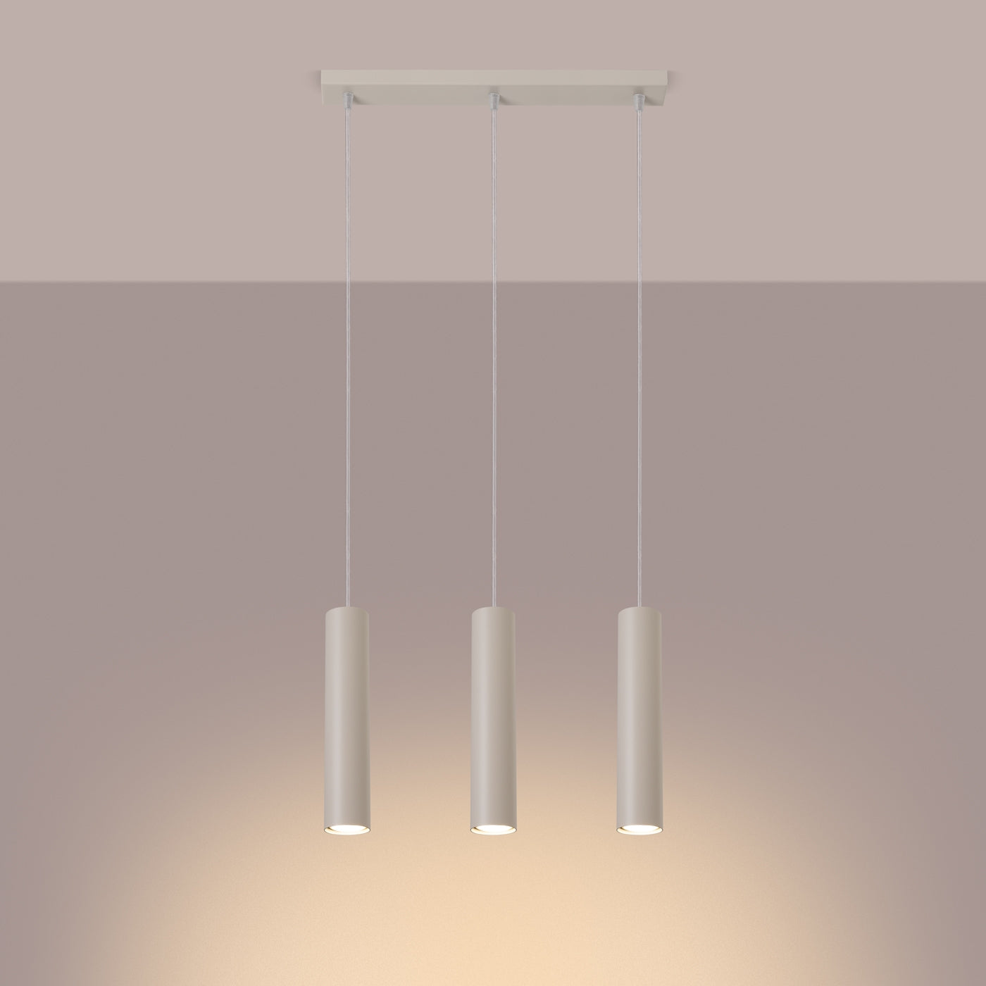 Pendellampe LAGOS 3L beige - Hovedbillede