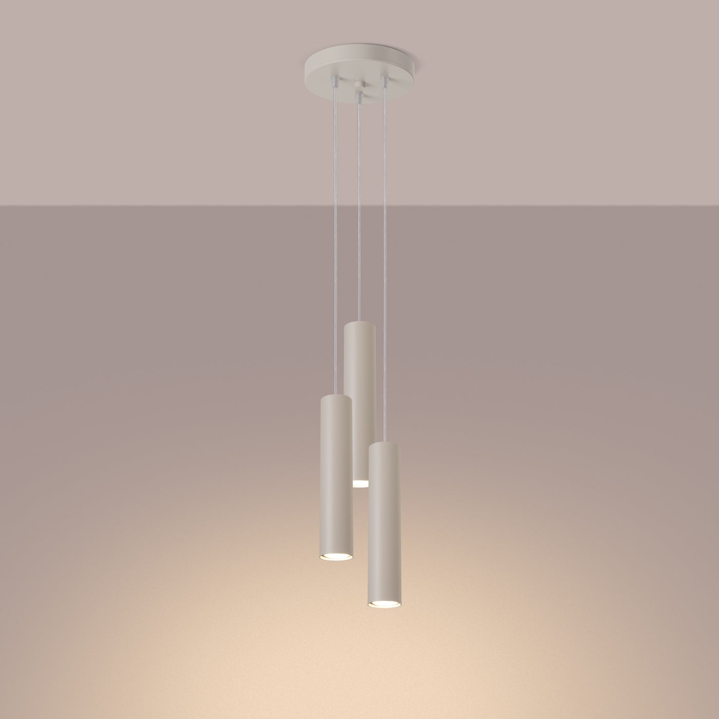Pendellampe LAGOS 3P beige - Hovedbillede