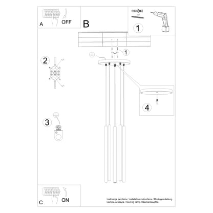 Pendellampe PASTELO 5P beige - Billede 6