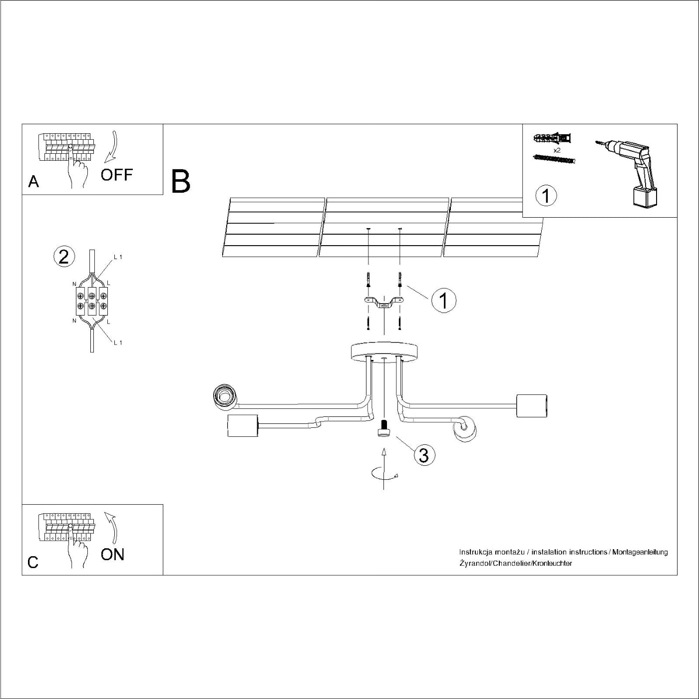 Lysekrone TIMBO 4 hvid - Billede 10