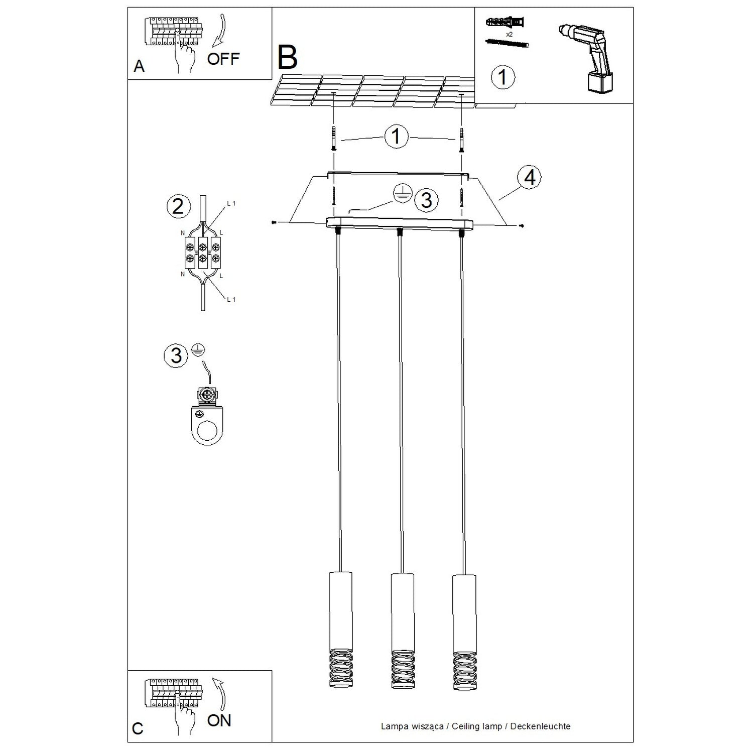 Pendellampe LAMI 3L - Billede 9
