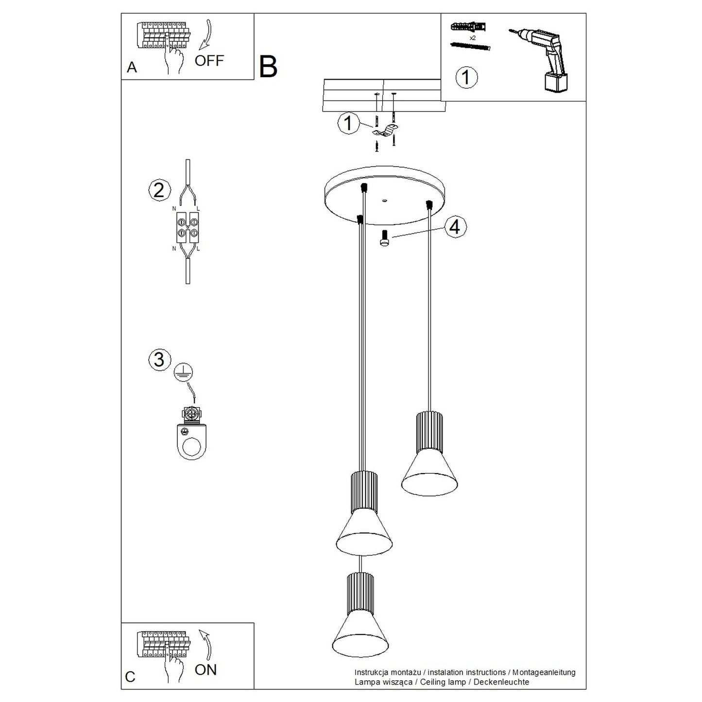 Pendellampe ESTRIA 3P - Billede 12