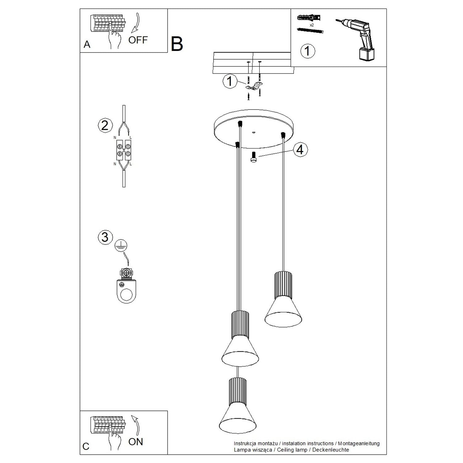 Pendellampe ESTRIA 3P - Billede 12