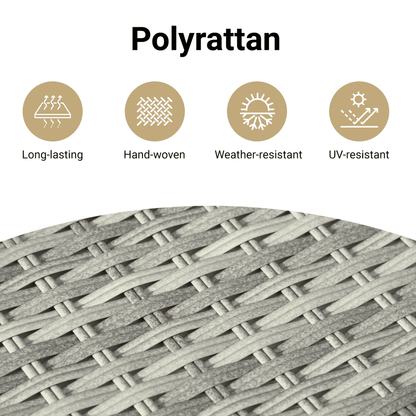 Spisebordssæt Til Haven 7 Dele Med Hynder Polyrattan Lysegrå