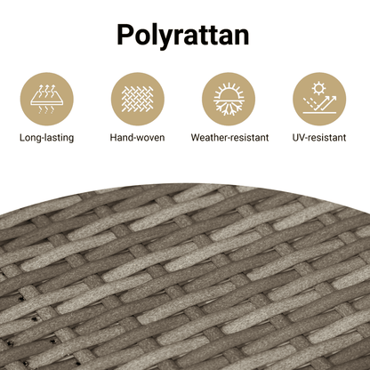 Loungesæt til Haven 11 Dele med Hynder Polyrattan Grå - billede 4
