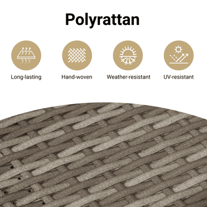 Spisebordssæt Til Haven 3 Dele Med Hynder Polyrattan - Billede 11