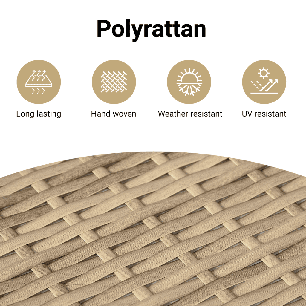 Havebord Med Trætop 58X27,5X55 Cm Polyrattan