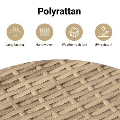 Havebord Med Trætop 58X27,5X55 Cm Polyrattan