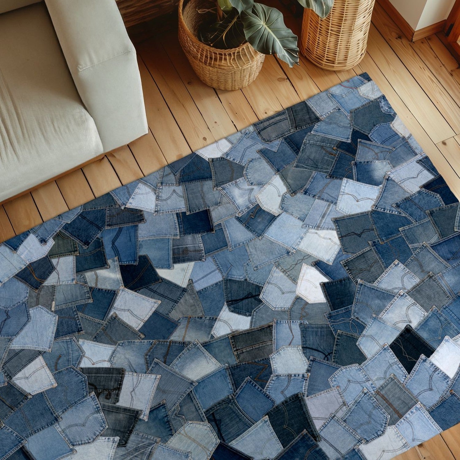 Urban Denim 490 Tæppe Med Patchwork Udtryk - Billede 4