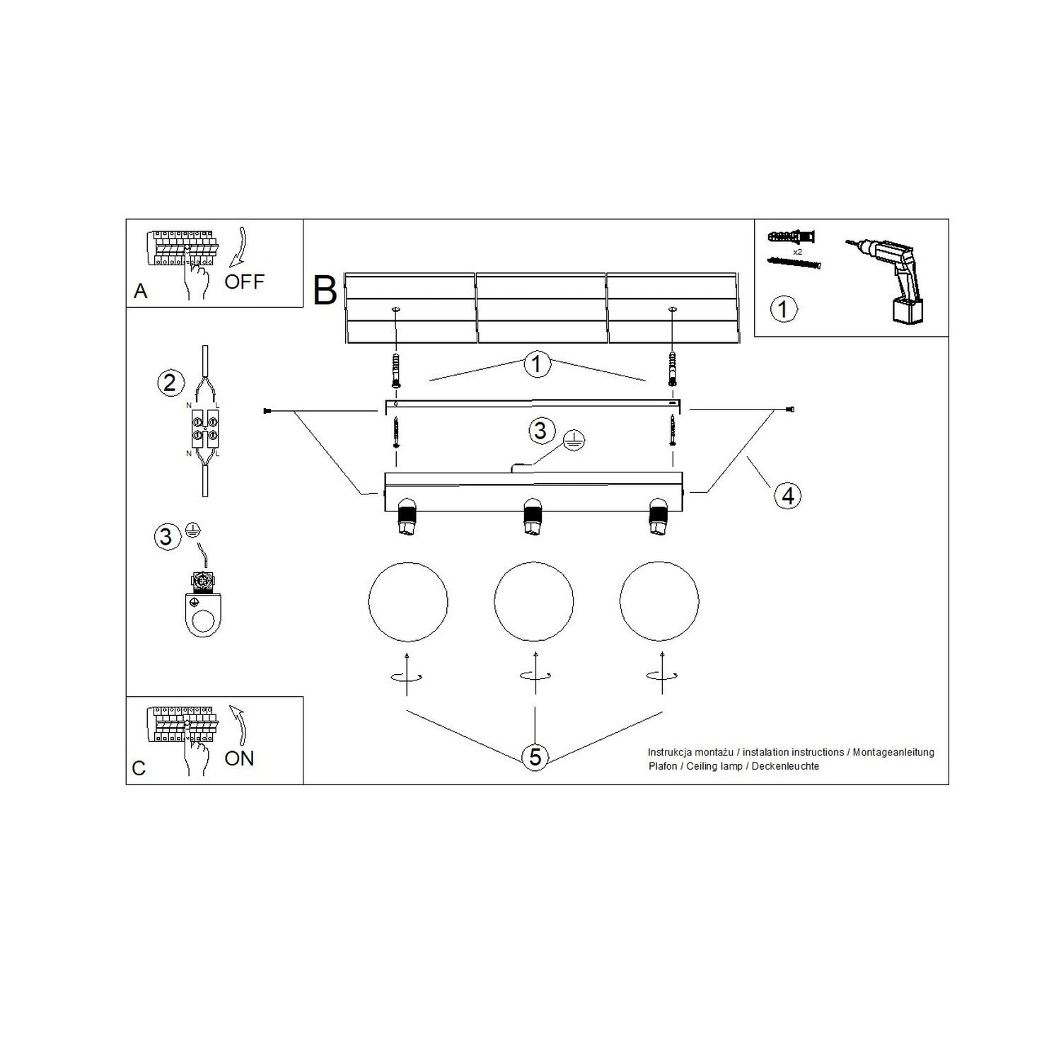 Loftlampe YOLI 3 - Billede 9
