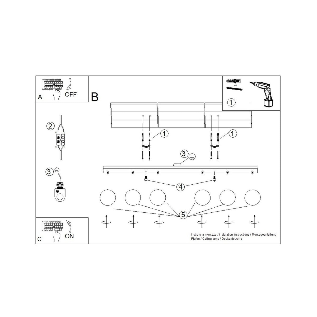 Loftlampe YOLI 6 - Billede 9