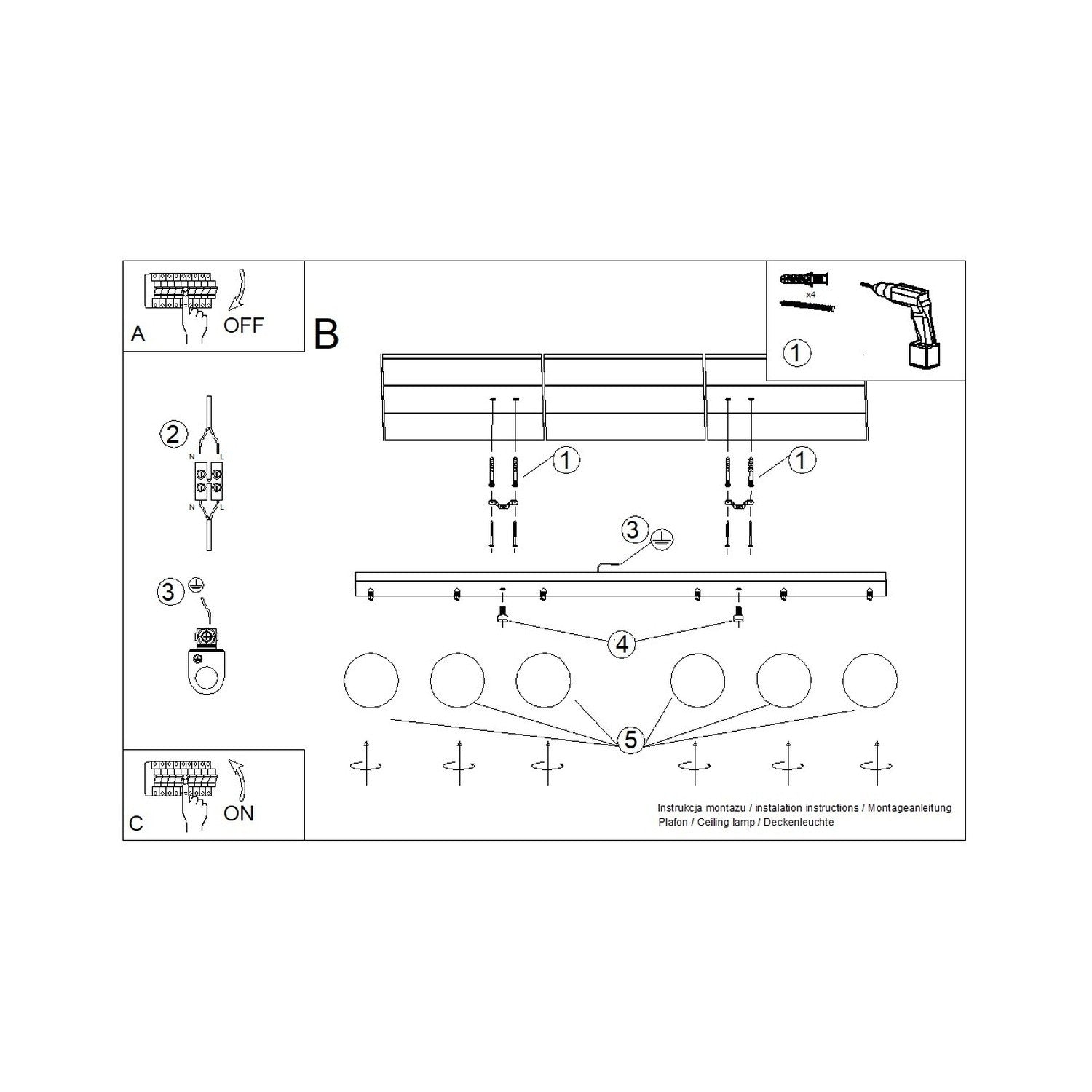 Loftlampe YOLI 6 - Billede 9