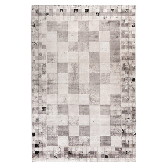 Elles 214 Tæppe Med Patchwork Udtryk Og Viskoseoverflade - Hovedbillede