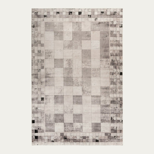 Elles 214 Tæppe Med Patchwork Udtryk Og Viskoseoverflade - Hovedbillede