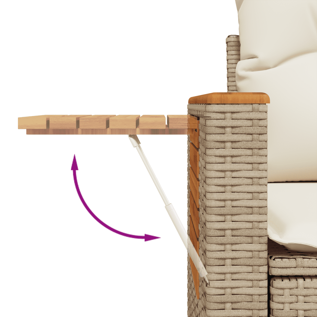 Patio Sofa Set 5-personers Beige And Cream - Billede 12