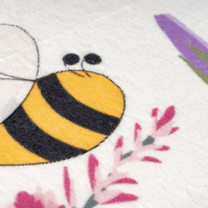Wonder 134 Hebe Flerfarvet Tæppe Med Blomster Og Sommerfuglemotiv - Billede 5