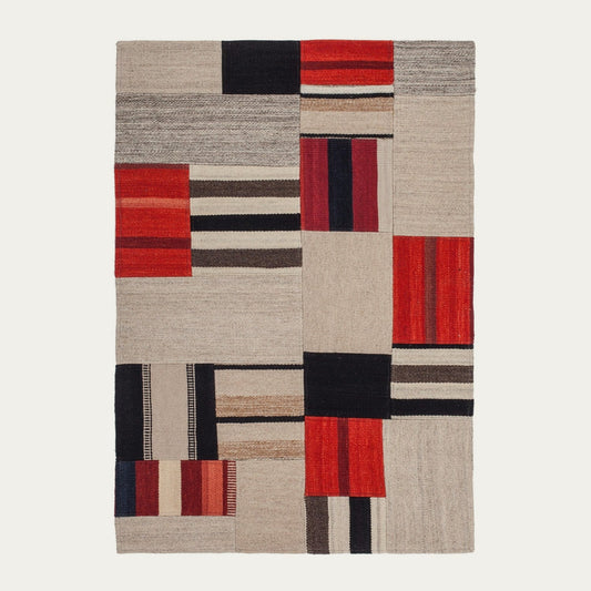 Radical 240 Tæppe Håndlavet I Patchwork Design - Hovedbillede